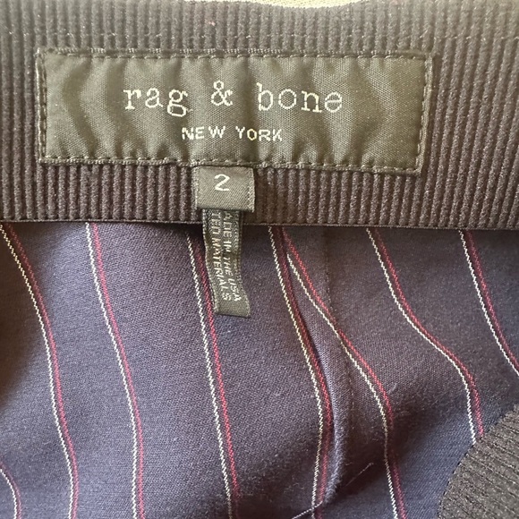 Rag & Bone Navy “Simone” Snap Ankle Pants With Red/White Pinstripes Size 2 EUC - Picture 8 of 13